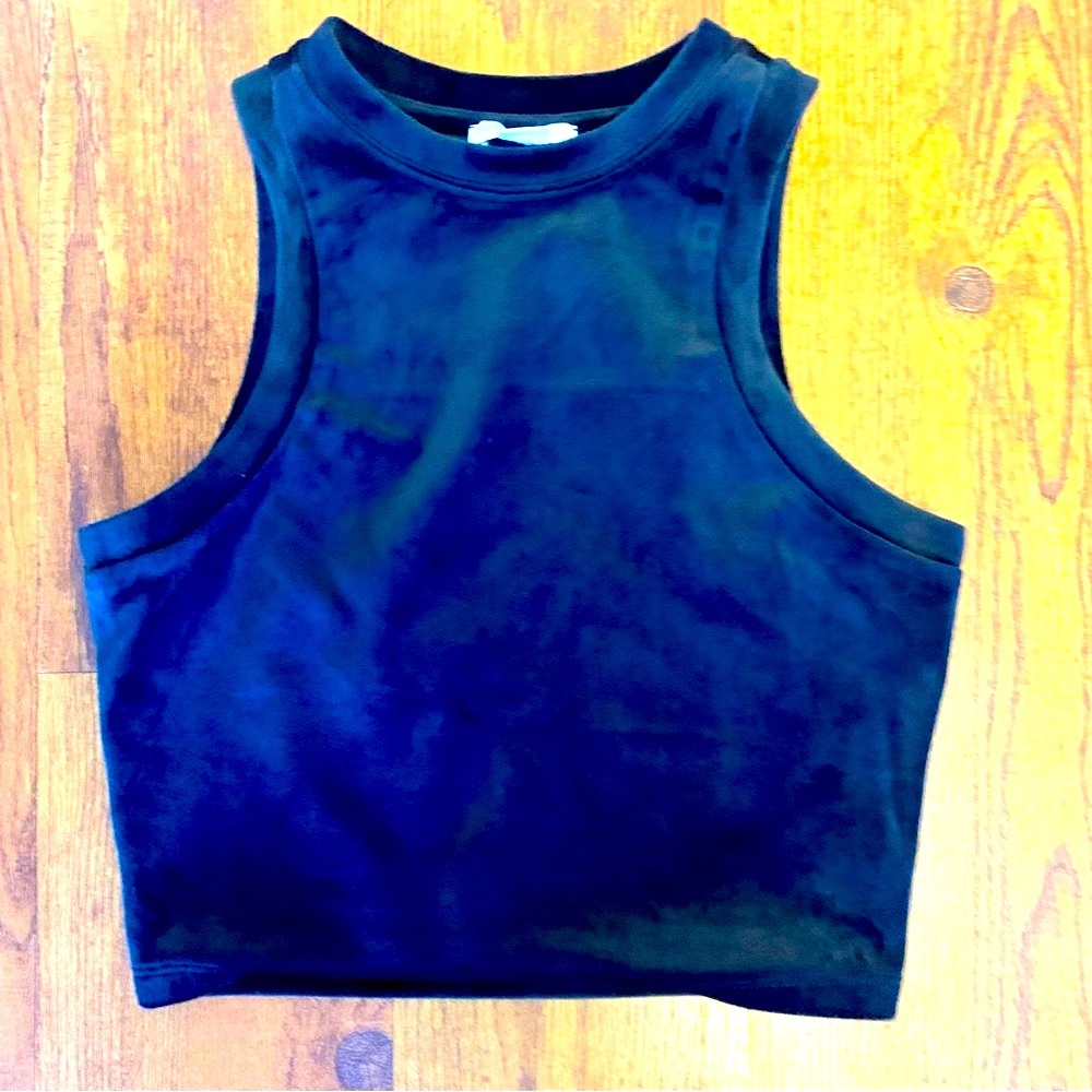 Gianni Bini Black Velour Crop Top